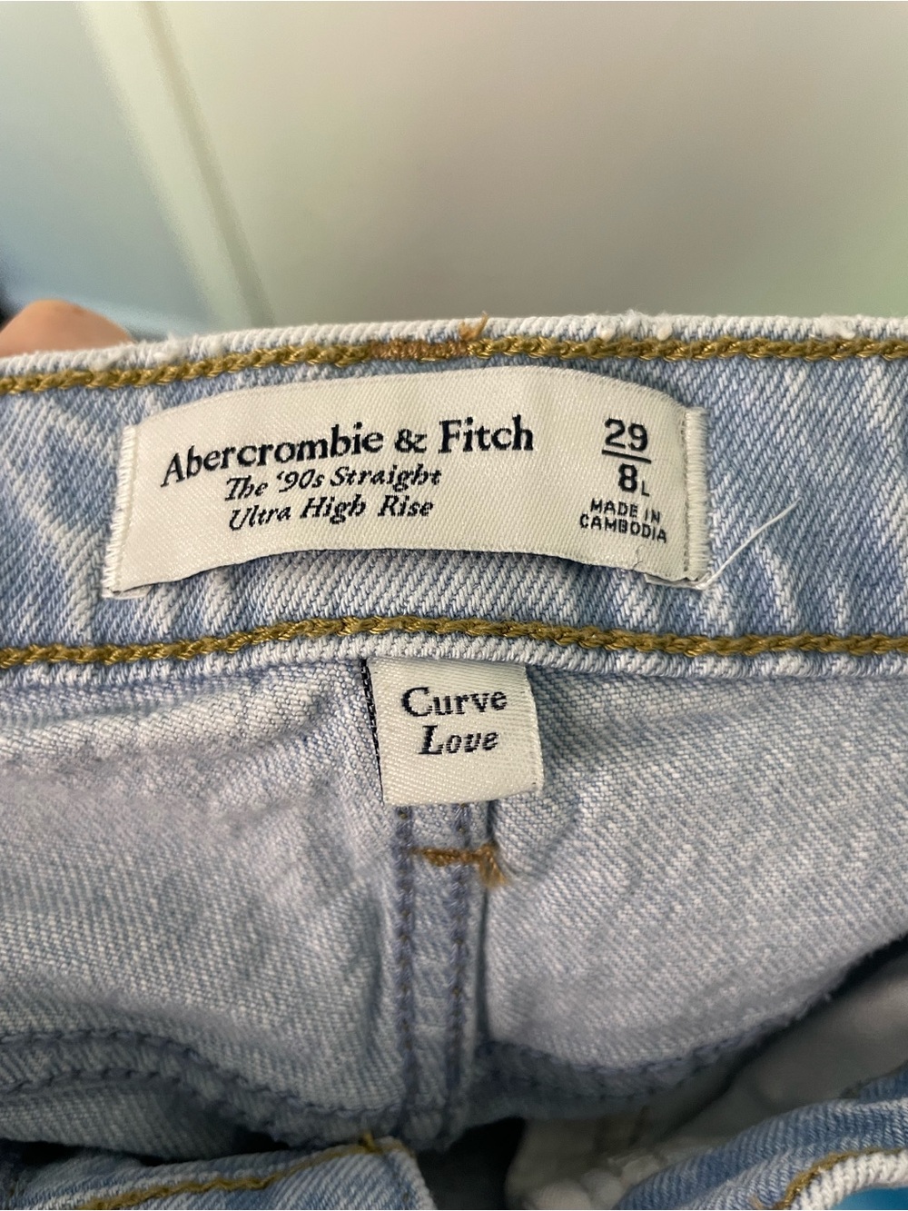 Abercrombie Curve Love 90s Straight Ultra High Rise Jeans 29 Long - Picture 8 of 9